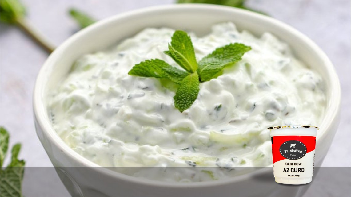 Raita made with desi cow curd